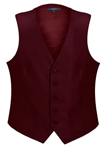 Slim Fit Vest - Maroon