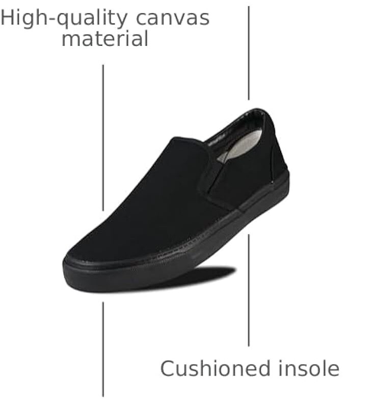 41ttuE1o81L._AC_UY1000_ Men's Classic Low Top Canvas Fashion Sneaker - Black