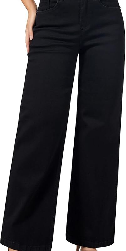 Wide Leg Denim Trousers