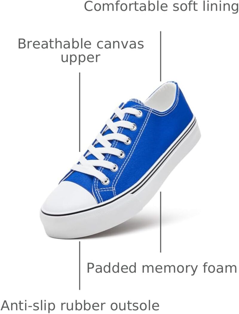 Low Top Canvas Sneakers for Men - Blue