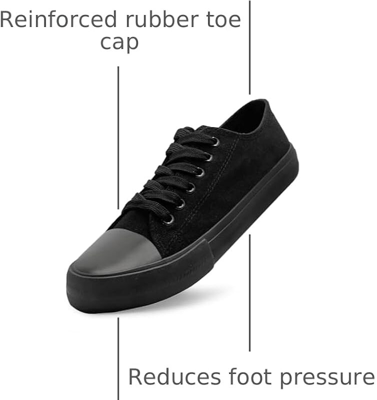 Low Top Canvas Sneakers for Men - All Black