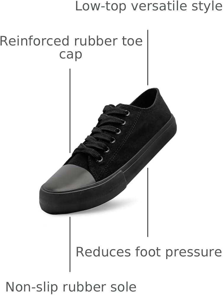 Low Top Canvas Sneakers for Men - All Black