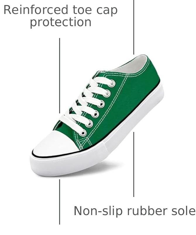 Low Top Canvas Sneakers for Men - Green
