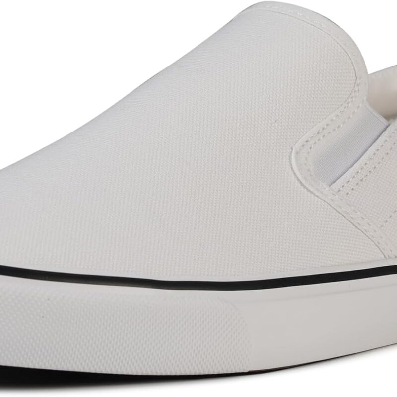 Low Top Canvas Sneakers for Men - All White