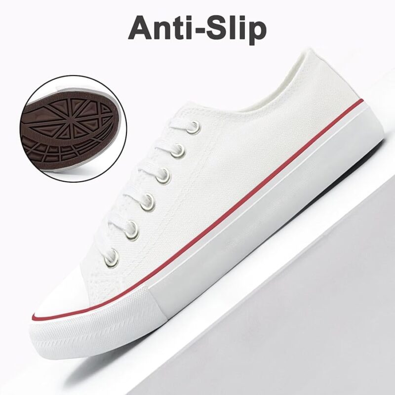 Low Top Canvas Sneakers - Unisex - White