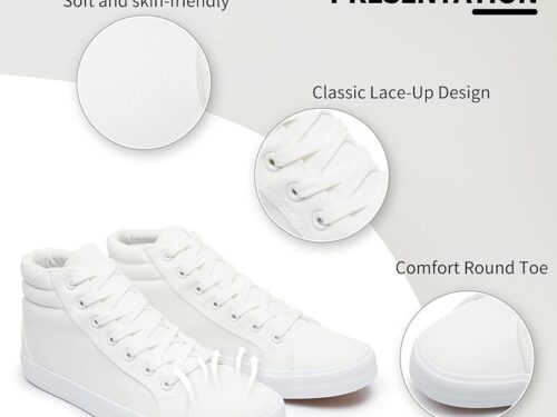 Men's High Top Canvas Sneakers - All White
