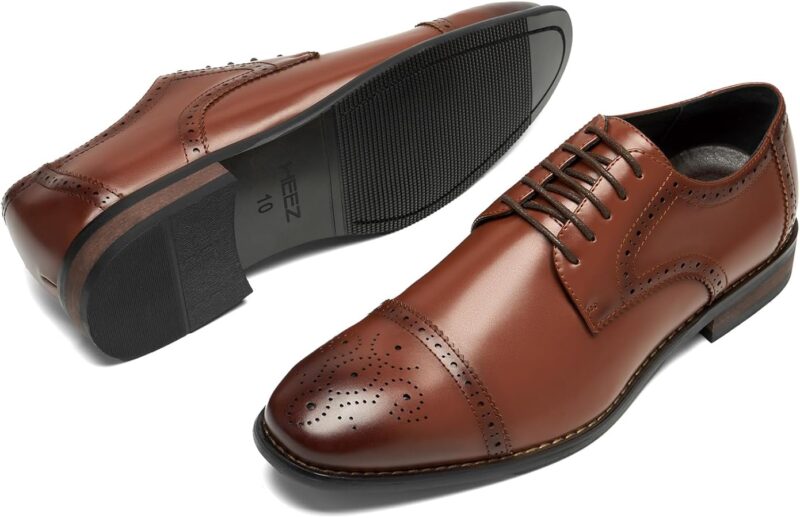 Men's Classic Cap-Toe Oxford Dress Shoes - Dark Brown