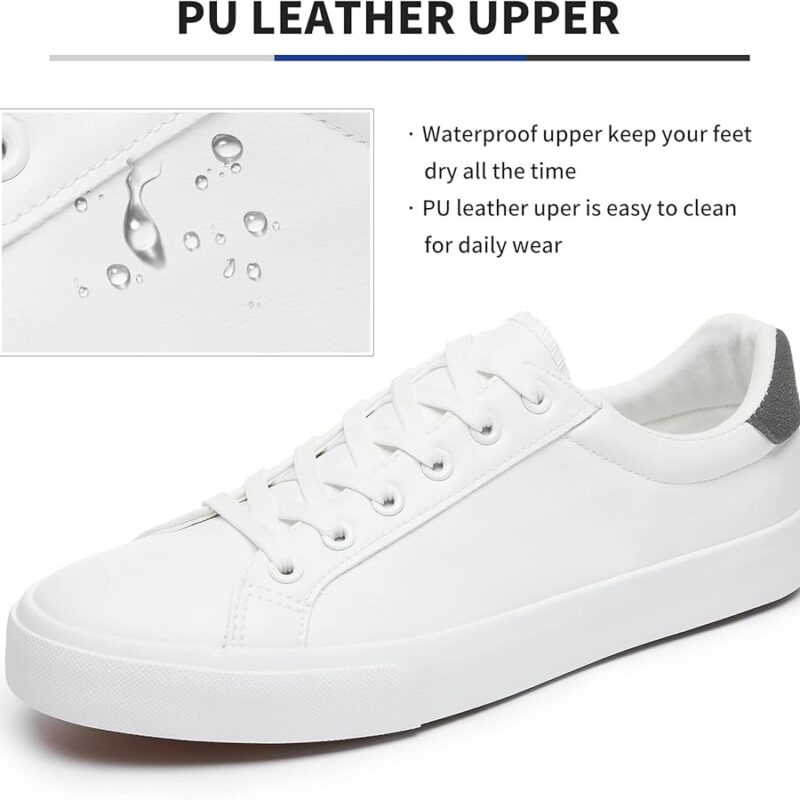 All-White Leather Sneakers - white