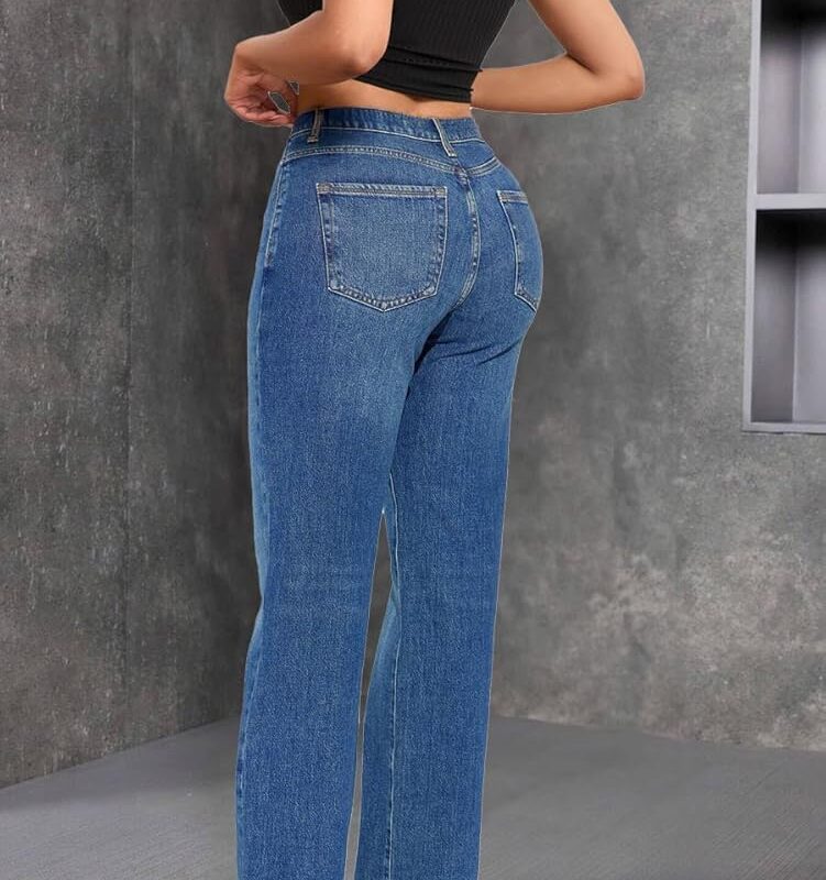 Wide Leg Denim Trousers