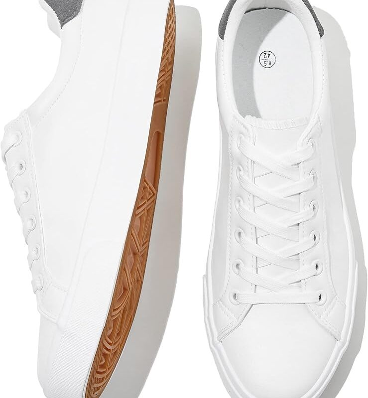 All-White Leather Sneakers - white