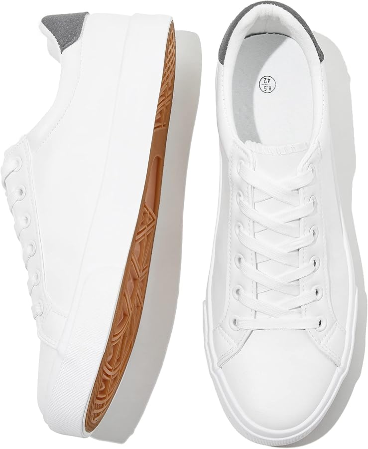 All-White Leather Sneakers - white