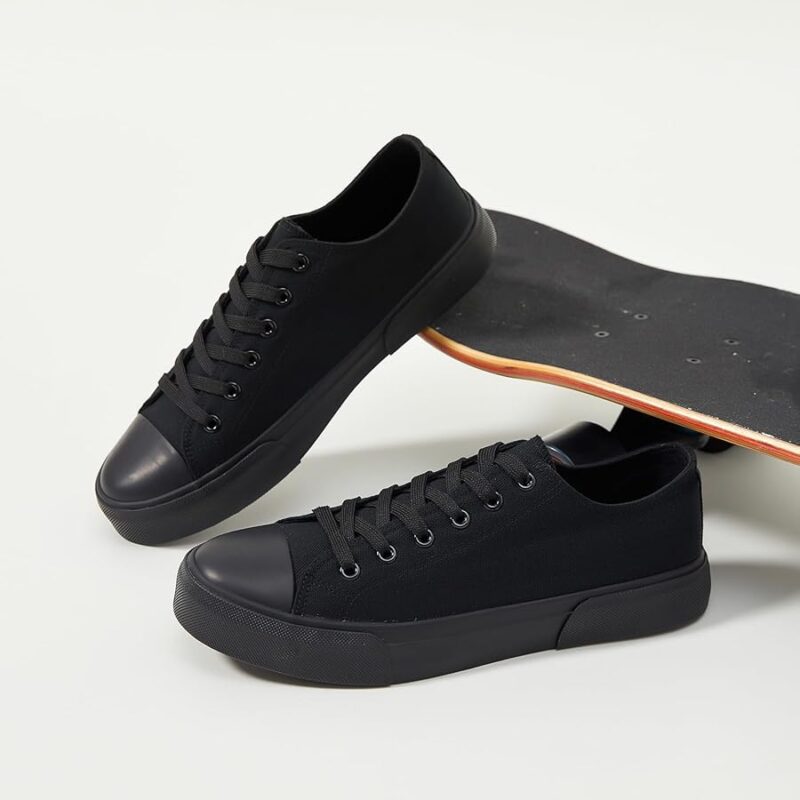 61HEHY5WSYL._AC_UY900_ Men's Classic Low Top Canvas Fashion Sneaker - All Black