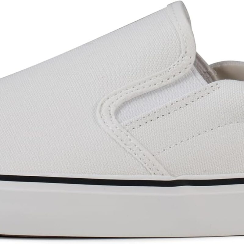 Low Top Canvas Sneakers for Men - All White