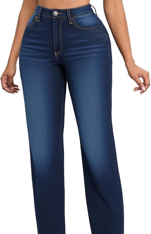 Wide Leg Denim Trousers