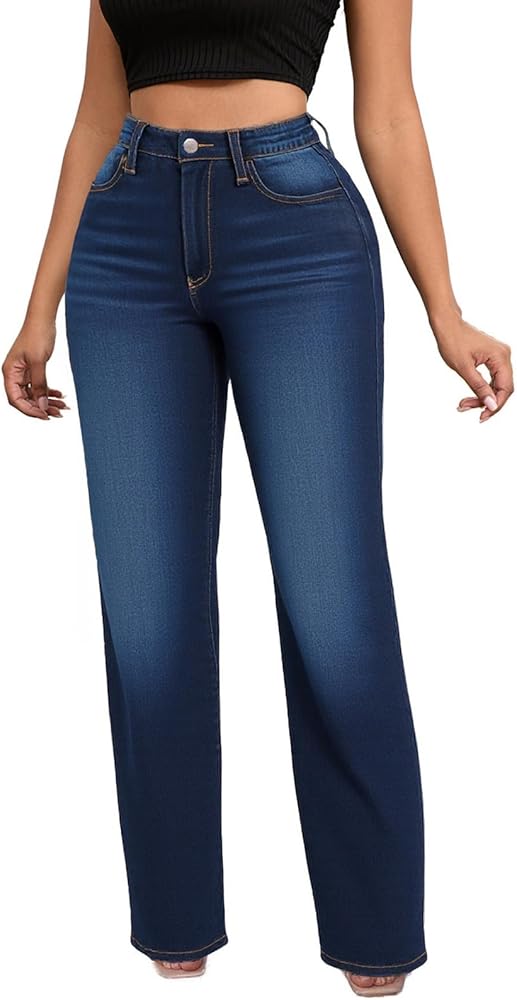 Wide Leg Denim Trousers