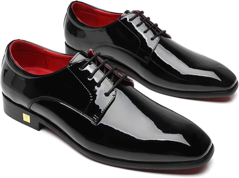 Men's Patent-Style Formal Oxford - Black Gloss