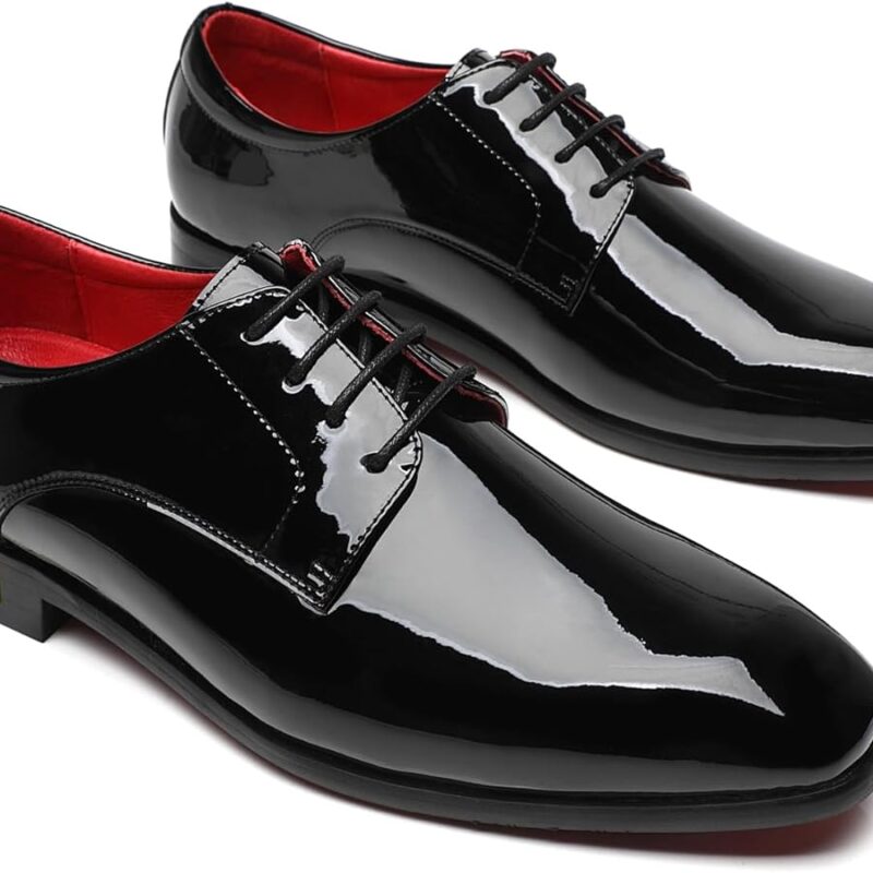 Men's Patent-Style Formal Oxford - Black Gloss