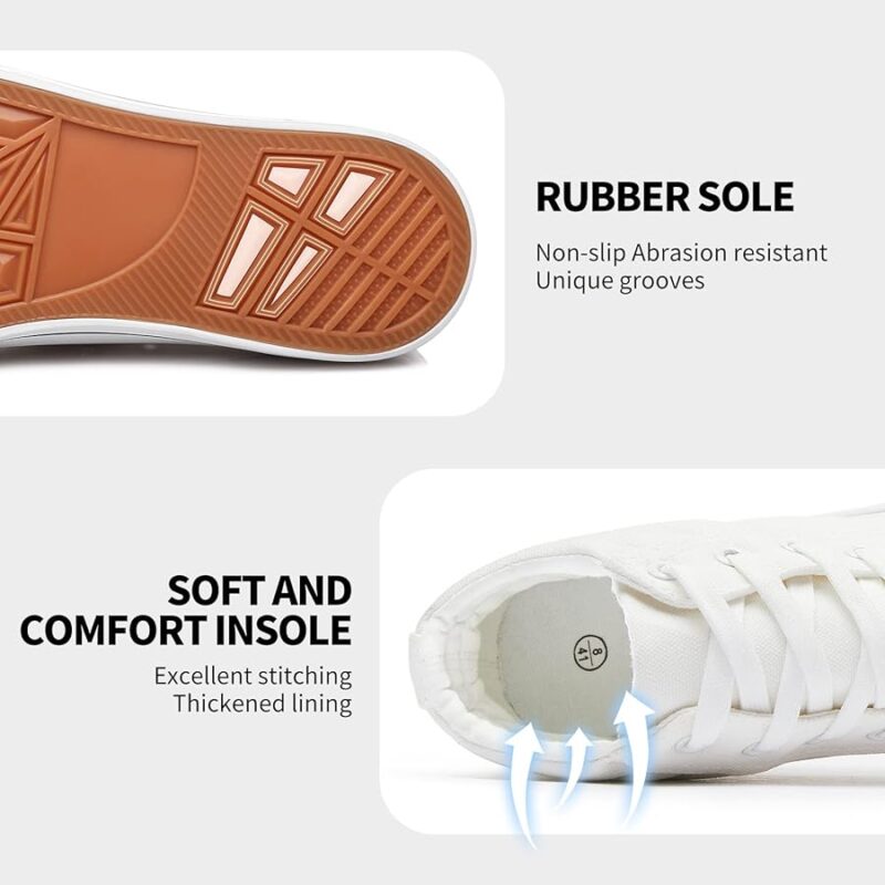 61NJR2-5v6L._AC_UY900_ Men's High Top Canvas Sneakers - All White