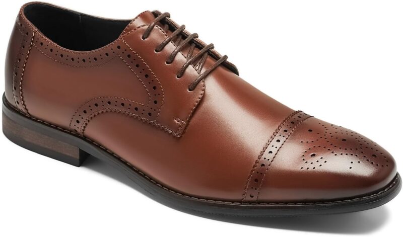 Men's Classic Cap-Toe Oxford Dress Shoes - Dark Brown