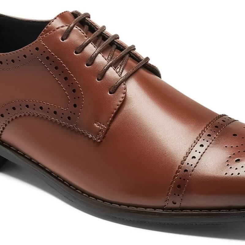 Men's Classic Cap-Toe Oxford Dress Shoes - Dark Brown