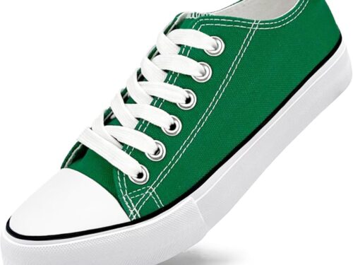 Unisex Color-Block Low-Top Sneakers - Green/White
