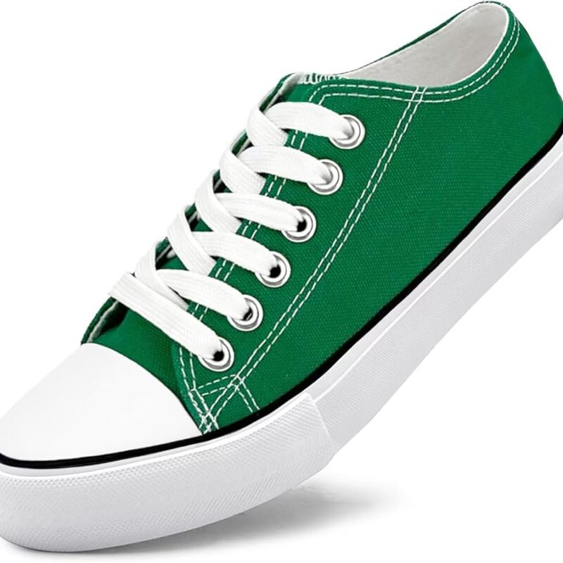 Low Top Canvas Sneakers for Men - Green