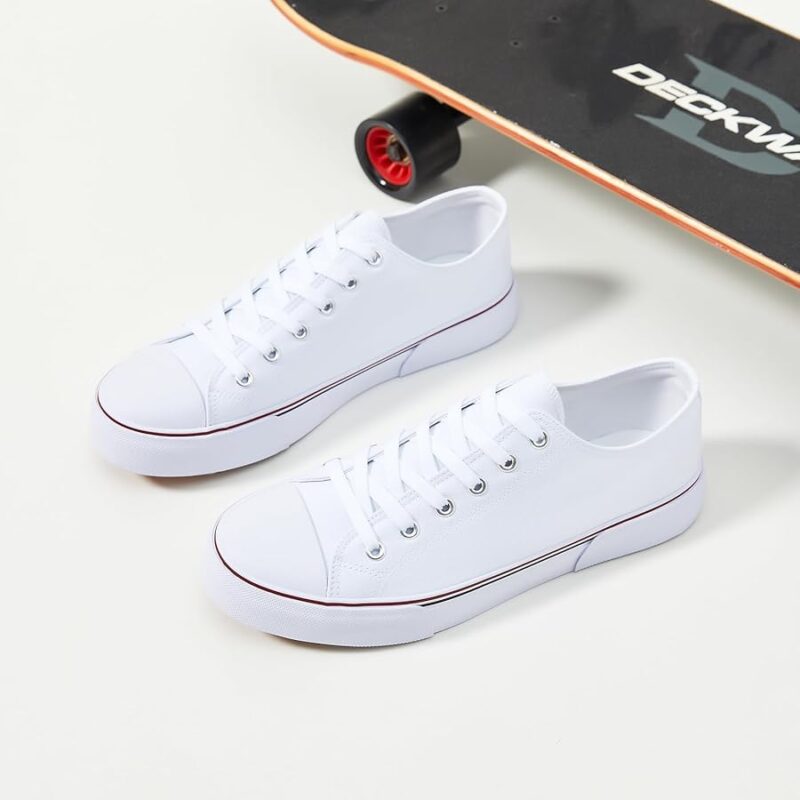 Men's Classic Low Top Canvas Fashion Sneaker - All White