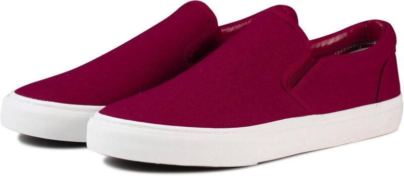 61hWY9RntjL._AC_UY900_ Mens Slip on Sneakers Shoes Canvas Blue Casual Fashion Shoes - Maroon