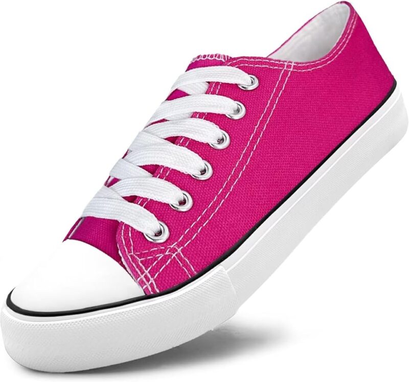 Low Top Canvas Sneakers - Unisex - Red