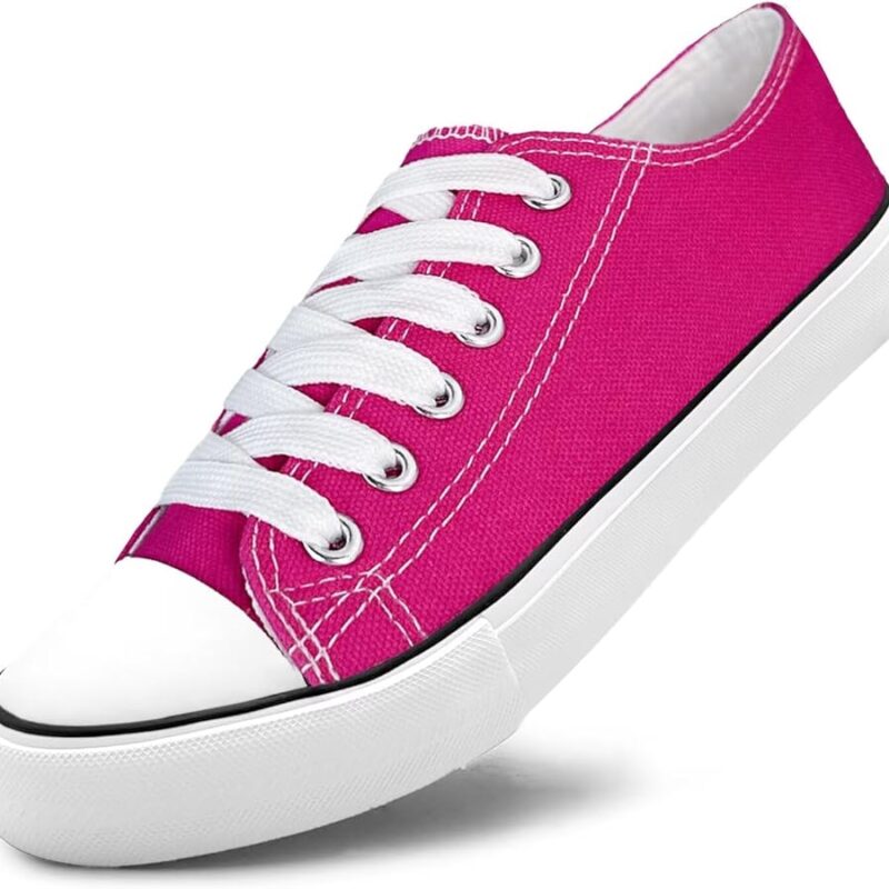 Low Top Canvas Sneakers - Unisex - Red