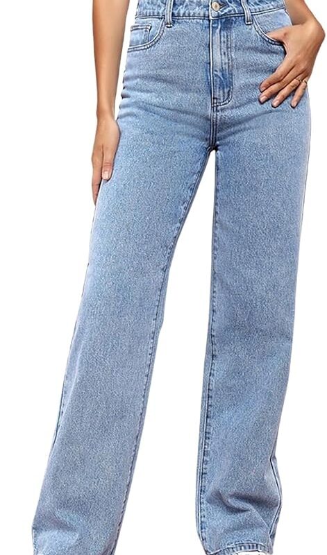 Straight Cut Denim Trousers