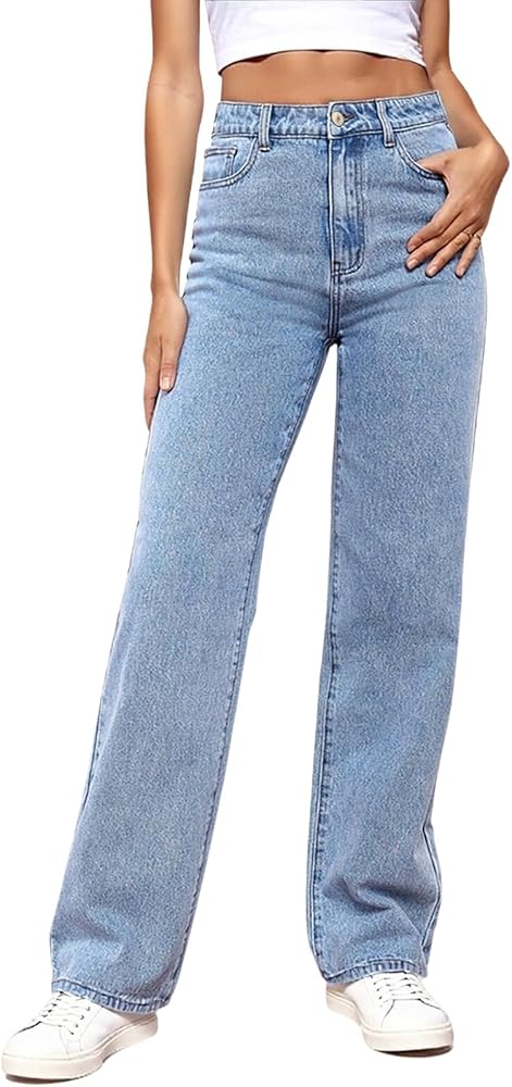 Straight Cut Denim Trousers