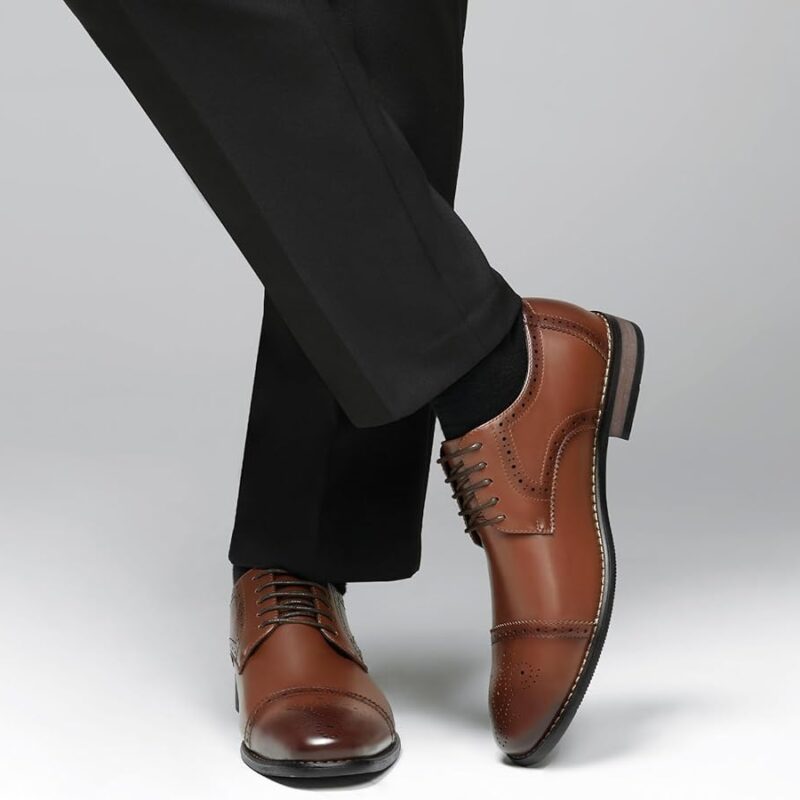 Men's Classic Cap-Toe Oxford Dress Shoes - Dark Brown