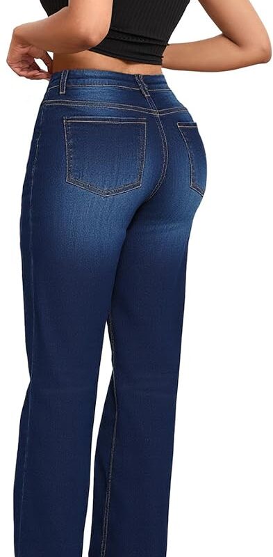 Wide Leg Denim Trousers