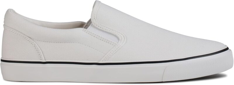 Low Top Canvas Sneakers for Men - All White