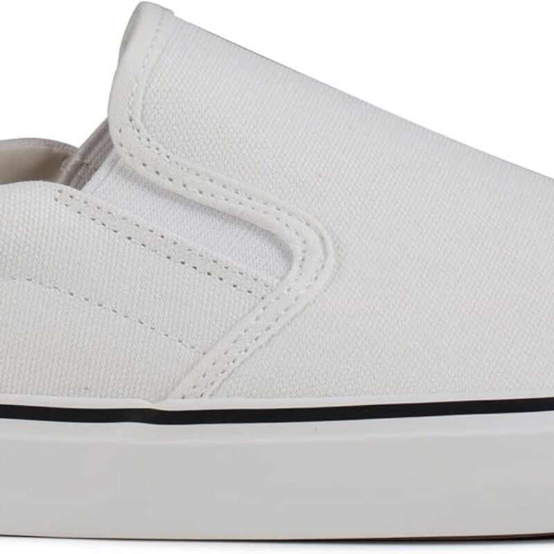 Low Top Canvas Sneakers for Men - All White
