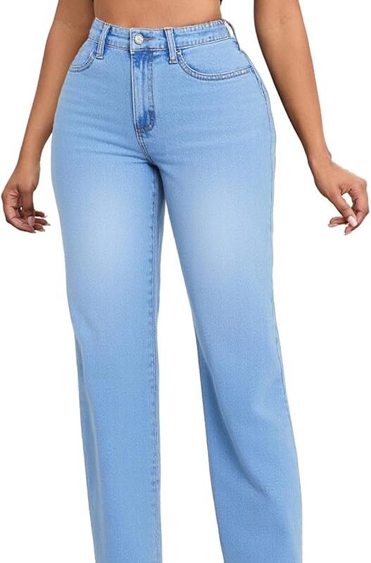 Wide Leg Denim Trousers