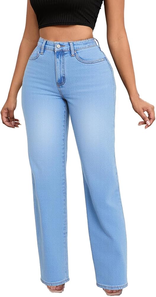 Wide Leg Denim Trousers
