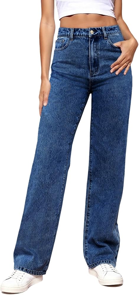 Straight Cut Denim Trousers