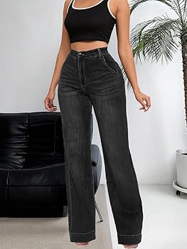 Wide Leg Denim Trousers