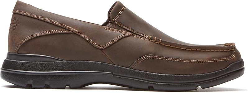 Men's Leather-Look Slip-On Comfort Shoes - Coffee