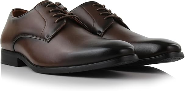 Men's Brogue Derby Shoes - Dark Brown