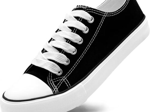 Low Top Canvas Sneakers - Unisex - Black