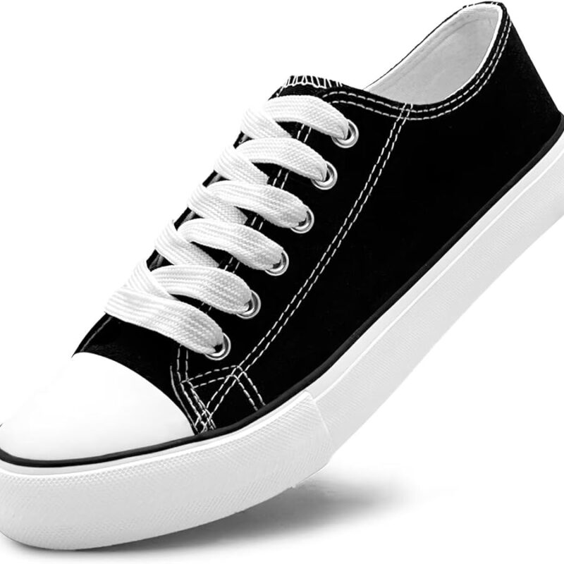 61yXPMepkRL._AC_UY900_ Low Top Canvas Sneakers - Unisex - Black