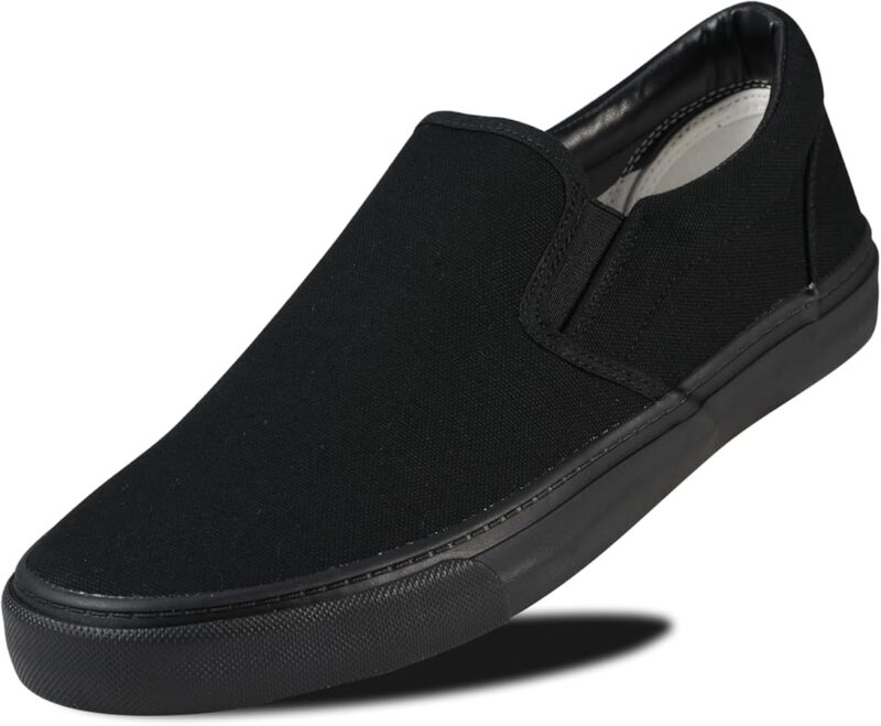 61z+7KeJn4L._AC_UY900_ Men's Classic Low Top Canvas Fashion Sneaker - Black