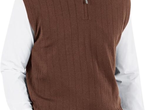 Pull over sweater Vest - coffee