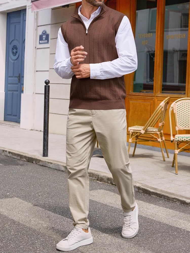 717AyZGAoCL._AC_UY1000_ Pull over sweater Vest - coffee