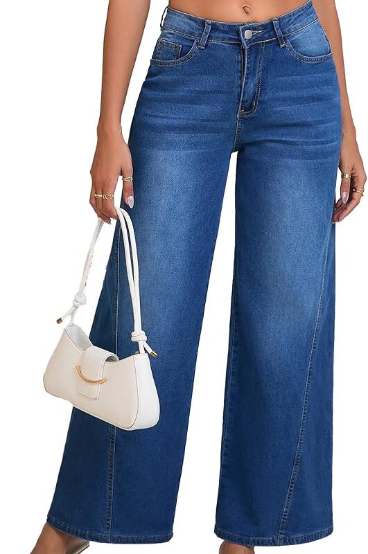 Wide Leg Denim Trousers