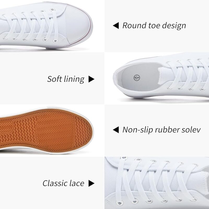 Men's Classic Low Top Canvas Fashion Sneaker - All White