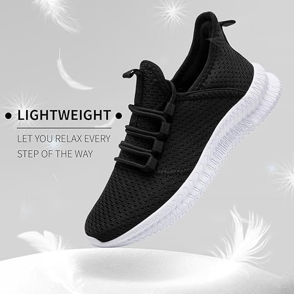71BvGLP0WAL._AC_SY575_ Lightweight Trainers - Black-White